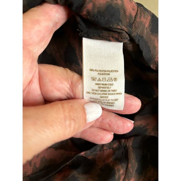 Free People Easy Rider Sheer Leopard Top, black/brown, small, flowy, bohemian - Picture 5 of 6